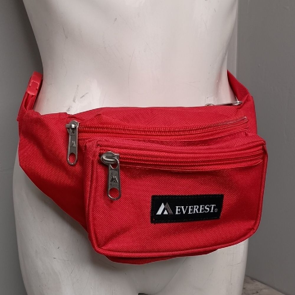 Women's Fanny Pack Utility Bag Travel Hiking Outdoor Red Spring Gorpcore